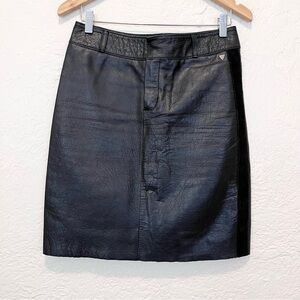 Scotch & Soda XS Skirt 100% Genuine Leather Black Extra Small